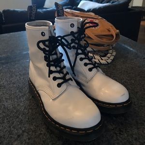 White Dr Marten 1460 8-Eye Combat Boots